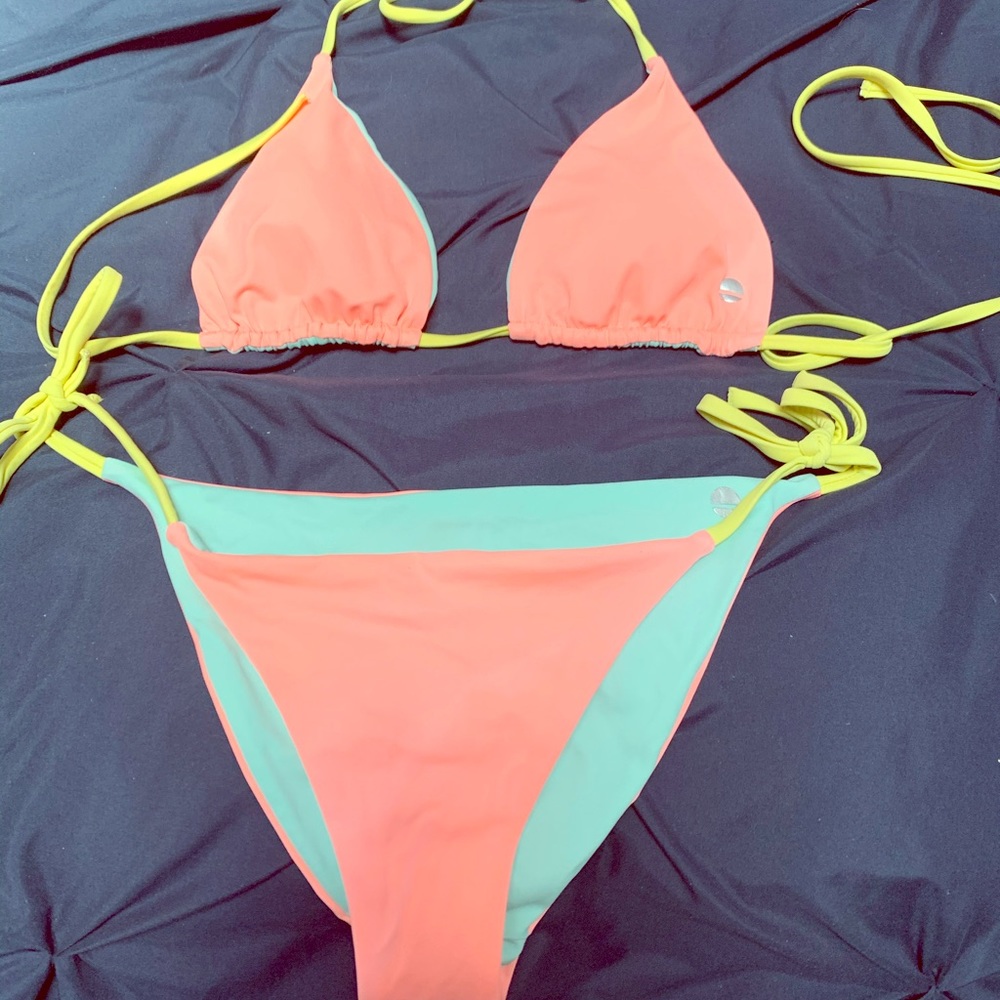 Reversible two piece bikini worn once .